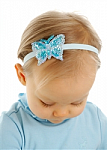 Baby Blue Butterfly Newborn Headbands