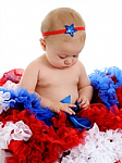 Blue Patriotic Star Newborn Headbands