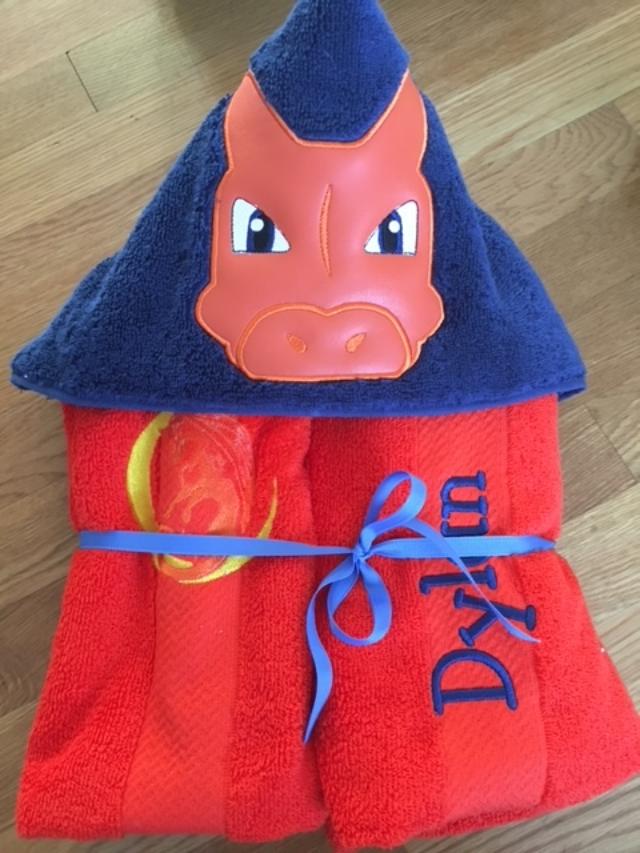 Fire Lizard Hooded Towel