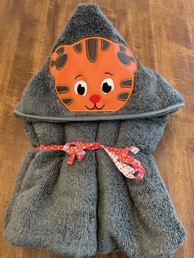 Orange Tiger Hooded Towel