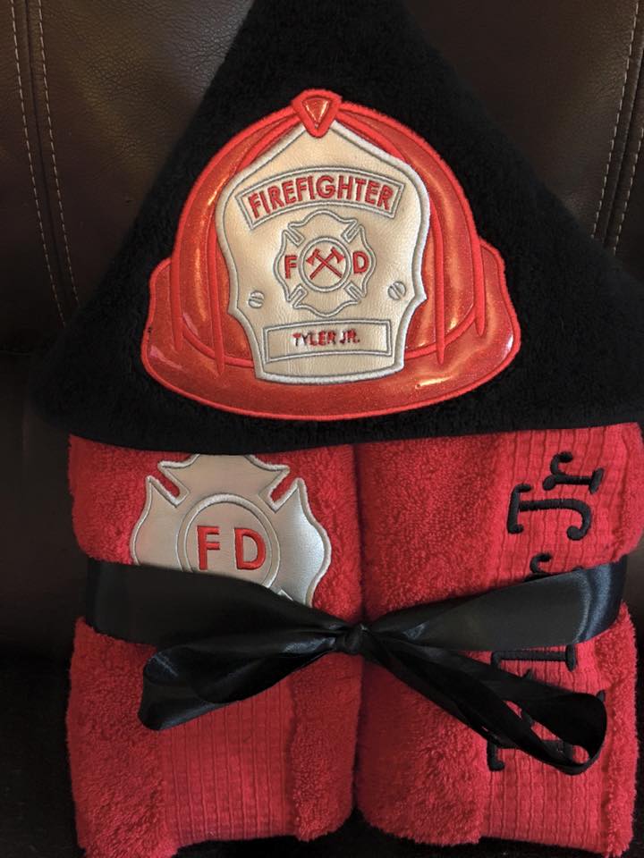 Firefighter Hat Hooded Towel