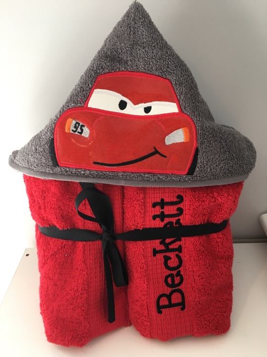 Racing Car Hooded Towel