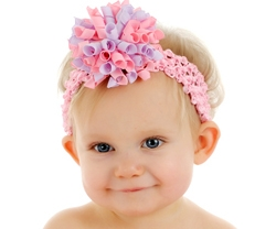 Pastel Korker Bow Baby Crochet Headband