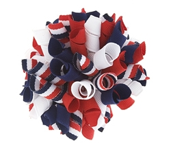 Patriotic Red, White and Blue Stripes Korker Hair Bows