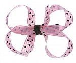 Pink and Black Polka Dots Baby Hair Bows