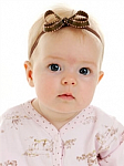 Pink and Brown Saddle Stitch Newborn Headbands
