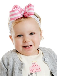 Pink and White Stripes Toddler Headband