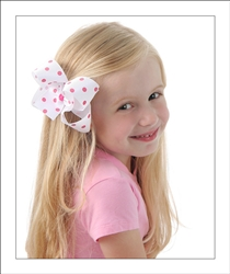 Colored Polka Dots Big Girl Hair Bows