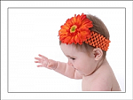 Orange Crochet Gerber Daisy Baby Headband