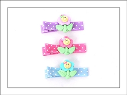 Pastel Flowers Hair Clippies