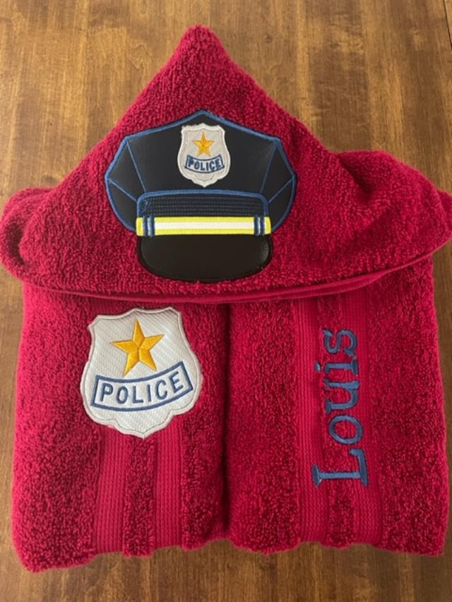 Police Hat Hooded Towel